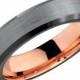 Brushed Silver Black Tungsten Ring Rose Gold Wedding Band Ring Tungsten Carbide 4mm 18K Tungsten Ring Man Male Women Anniversary Matching