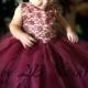 Wine Lace Flower Girl Dress, Wedding Flower Girl  Dress, Wine Tutu Dress, Vintage Dress Baby Dress Toddler Dress Girls Dress Burgundy Dress