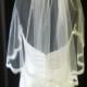 Delicate French Lace Elbow Wedding Veil With Eyelash Trim