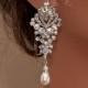 ARIANA - Rhinestone And Swarovski Pearl Bridal Earrings