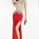 Alyce Prom 6535 Red/Nude,Black/Nude Dress - The Unique Prom Store