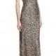 Adrianna Papell Off-The-Shoulder Beaded Gown