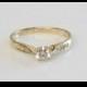 Diamond Engagement Ring 0.40 Total Carats SI1-I1 J-L , 14K Yellow Gold Diamond Ring, Solitaire with Accents, Size Selectable