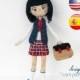 Pattern "Doll Schoolgirl", amigurumi crochet doll, crochet doll pattern, amugurumi pattern
