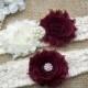 SALE -Wine Burgundy Rosette Wedding Garter Set,Keepsake & Toss Bridal Garter Set, Wedding Accessories