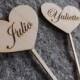 Heart Shaped Rustic Wood Cake Toppers, Wedding Favors, Rustic Wedding, Vintage Cake Toppers, Personalized