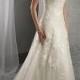 Elegant Tulle Scoop Neckline Natural Waistline A-line Wedding Dress With Beaded Lace Appliques