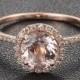Limited Time Sale Antique 1.25 carat Morganite and Diamond Halo Engagement Ring in 10k Rose Gold for Women