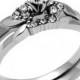 A Vintage Style .5CT Round Cut Russian Lab Diamond Bridal Set Ring