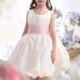 Pretty Ball Gown Tank Top Tea Length Taffeta Ivory Flower Girl Dress CKZK13004 - Top Designer Wedding Online-Shop