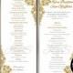 Gold Wedding Program Template DI, Instant Download Elegant Wedding Program,Lace Wedding Program,Printable Wedding Program