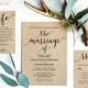 Modern Calligraphy Wedding Invitation, Printable Wedding Invitation Template, Minimalist Wedding Invitation, Editable Text, Marriage VW10