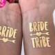 Bachelorette Tattoo // Bride Tribe Tattoo // Bachelorette Favors - Temporary Tattoos - Metallic Tattoos, Bachelorette Party Tattoos, Gold