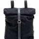 New! Black Fabric Rucksack, Black Canvas Leather Backpack, Student Bag, Fabric Satchel - Black Bond