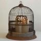 Charming Rare Antique Shabby Chic Rusty Metal Bird/Canary Cage With Owl Detail By Hendryx Circa 1910s / Époque Vintage