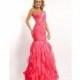 Party Time One Shoulder Ruffle Prom Dress 6763 - Brand Prom Dresses
