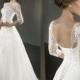 2016 Spring A Line Wedding Dresses Half Sleeve Open Back Corset Bridal Gowns