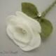 White Felt Rose Boutonniere, Lapel Flower Pin, Wedding Decoration