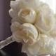 Wedding Bouquet, Peony Bridal Bouquet, Silk Wedding Flowers, Ivory Wedding Flowers, Vintage Wedding, Shabby Chic Wedding, Bride Bridesmade