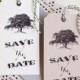 Vintage Wedding Save the Date  Hinged Shipping Tags Oak Tree Woodland Southern Wedding