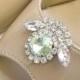 Mint green wedding Shoe Clips, bridal Shoe Clips, Swarovski Crystal shoe clips, vintage style shoe Jewelry ,Sparkling Shoe accessories