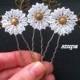 Bridal hair pins, set of3 bridal hair pins, wedding hair accessories, blossom pins, wedding hair pins, daisies pins, flowers pins