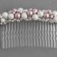 Dusky Pink Hair Comb - Blush Pink Pearl and Stardust Head Piece - Powder Rose Bridesmaid Gift- Wedding Accessories - Bridal Party Fascinator