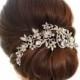 Bridal Hair Comb, Gold or Silver Wedding Comb, Rhinestone Headpiece, 18K Gold Plated Rhinestone Headpiece, Hair Jewelry, Vintage Style, Cb3