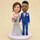 wedding cake topper personalized custom toppers funny cartoon bride & groom figure figurines