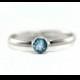 Simple Swiss Blue Topaz Ring - Sterling Silver, 14k Yellow Gold, Rose Gold, Palladium White Gold - SImple Engagement Ring, Promise Ring