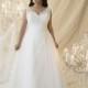 Plus-Size Dresses Canaletto by Callista - Ivory  White Tulle Floor Straps  V-Neck A-Line Wedding Dresses - Bridesmaid Dress Online Shop