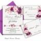 Purple Wedding Invitation Printable Floral Wedding Invite  Boho Wedding Invitation Suite Romantic Wedding Invitation Rustic Wedding Invite