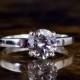 Moissanite Engagement Ring, Colorless Solitaire, Clear Gemstone, Unique Engagement, Round, Solitaire, Brilliant, Silver Engagement, Elegant