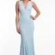 Gorgeous Lace & Stretch Satin V-Neck Sheath Evening Dresses - overpinks.com