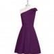 Grape Azazie Monserrat - Knee Length Chiffon One Shoulder Illusion Dress - Cheap Gorgeous Bridesmaids Store
