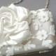 Bridal Clutch Bag ..Satin Gardenia.. Rhinestone Venice Lace .. Ivory Taupe Lace..  Dressing Case. Bride Maids Bag. Mother of the Bride