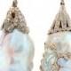 Art Deco Natural Saltwater Baroque Pearl Diamond Platinum Earrings