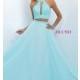 Two Piece Long Chiffon Blush Prom Dress BL-11086 - Brand Prom Dresses