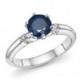 Roberto Coin Platinum Solitaire Sapphire and Diamond Ring