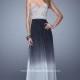La Femme 21074 Flowy Strapless Ombre Gown - 2017 Spring Trends Dresses