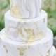 Grey Marble Gold Detail Wedding Cake