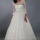 Exquisite Lace Scoop Neckline A-line Wedding Dresses with Beadings & Rhinestones - overpinks.com