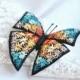 Hand embroidery butterfly brooch Flower embroidery felt brooch Colorful fabric butterfly jewelry Embroidery art fiber brooch Butterfly pin