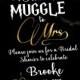 Custom Harry Potter Bridal Shower Invitation - Muggle to Mrs - Bridal Shower - Wedding Shower - Harry Potter Theme - Black and Gold