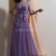 V Neck Empire Chiffon A line Summer Purple Bridesmaid Dress - Compelling Wedding Dresses