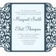Ornamental 5x7'' Gate-fold Wedding Invitation Card Template, Quinceanera, laser cut, Vector SVG cutting file, Silhouette Cameo, Cricut 