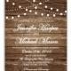 Rustic Wedding Invitation, Country Chic, Hanging Lights, Fall Wedding, DIY Wedding Invitation, INSTANT DOWNLOAD Microsoft Word #CL101