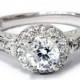 3/4 cttw Vintage Diamond Engagement Ring Antique Hand Engraved Style 14K White Gold Size 4-9