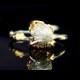 Uncut Diamond Engagement Ring Organic Ring 18K Gold Claws