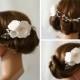 Flower Bridal Headpiece in Silver, Wedding Headpiece, Bridal Floral Headpiece, Wedding Hair Vine, Floral Hair Piece, Bridal Hair Vine - Lia